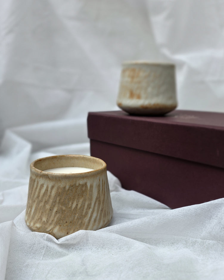 Rustic White Candles - Vanilla Patchouli