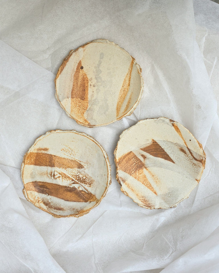 Rugged Tea Plates - Rustic White