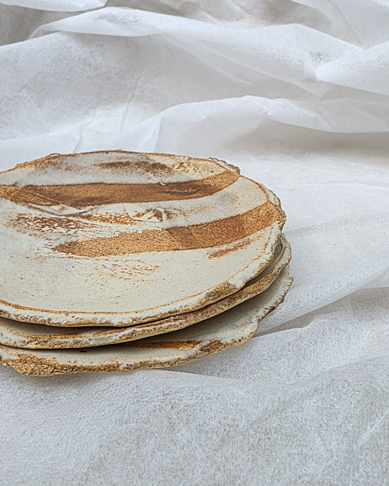 Rugged Tea Plates - Rustic White