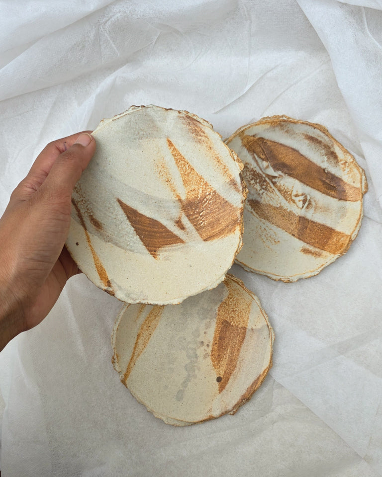 Rugged Tea Plates - Rustic White