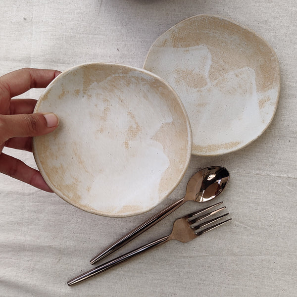 Tea Plates Rustic Whites A CLAY STORY