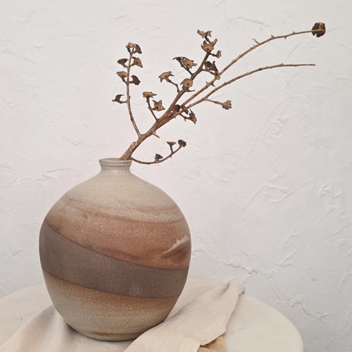 Dark Rustic Large Vase - 9"