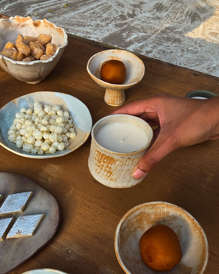 Rustic White Candles - Vanilla Patchouli