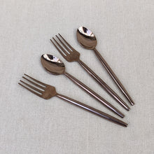 Load image into Gallery viewer, Spoon &amp; Fork Set - Rose Gold finish
