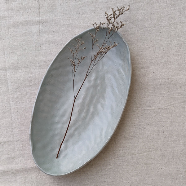 Pinched Oblong platter - Soft Frost