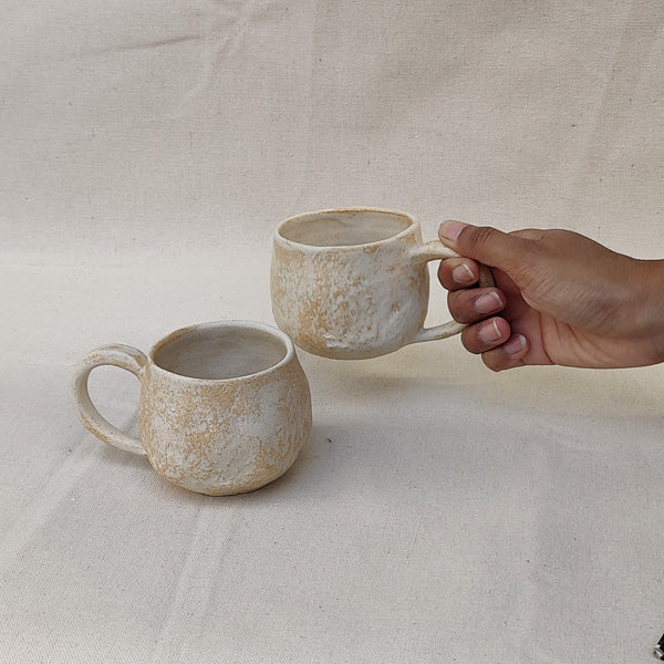 Textured tea cups - rustic white