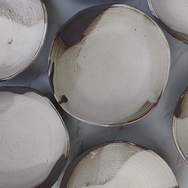 Snack Bowls White on dark clay