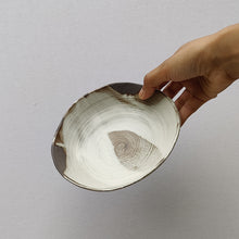 Load image into Gallery viewer, Snack Bowls White on dark clay
